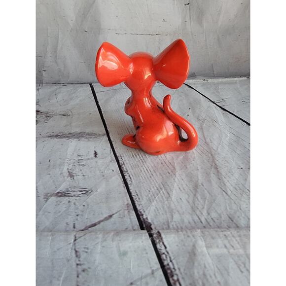 vintage Red Ceramic Mouse parma by aai Japan 3.5in Tall big ears mouse - Picture 5 of 6